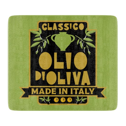 Italiaanse Olijfolie Wall Art Snijplank (Voorkant)