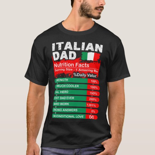 Italiaanse pap Nutrition Facts Serving Size Tshirt (Voorkant)