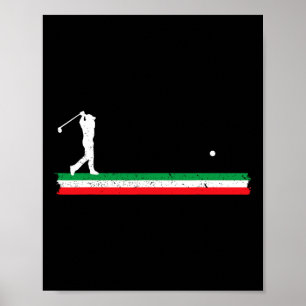 Italiaanse papa golfend vader Italië vlag golf fan Poster