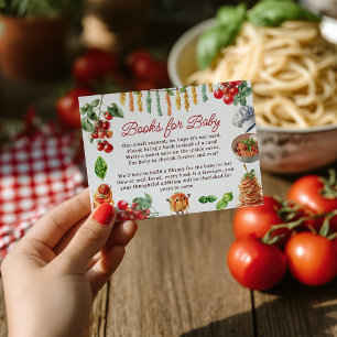 Italiaanse Pasta Boeken voor Babyfeestje Meatball Informatiekaartje