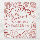 Italiaanse Pasta Dat is Amore Bruidsfeest Wijn Etiket (Enkel label)