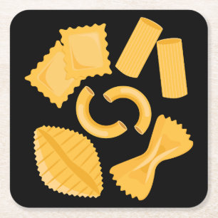 Italiaanse pasta vierkante kartonnen onderzetter
