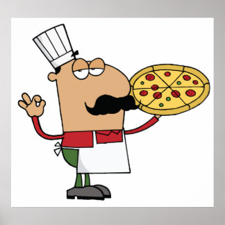 Italiaanse Pizza Chef Poster