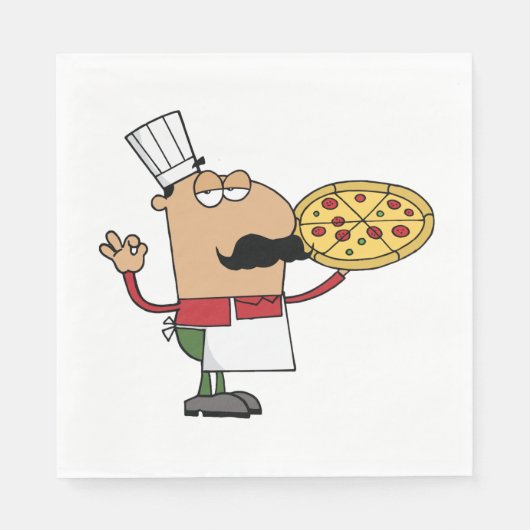 Italiaanse Pizza Chef Servet (Voorkant)