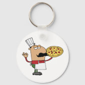 Italiaanse Pizza Chef Sleutelhanger (Achterkant)