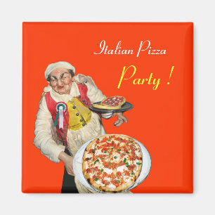 ITALIAANSE PIZZA, oranje Magneet