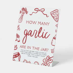 Italiaanse Pizza Raad Hoeveel Knoflook Baby Shower Reclamebord Met Voetstuk