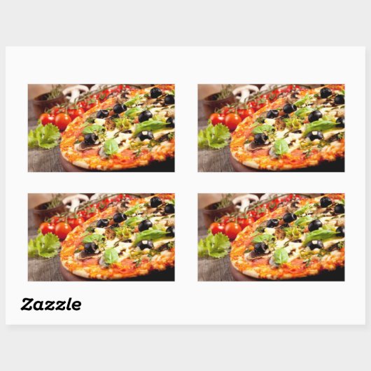 Italiaanse pizza rechthoekige sticker (Vel)