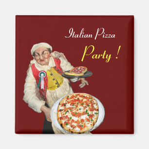 ITALIAANSE PIZZA, rood Magneet