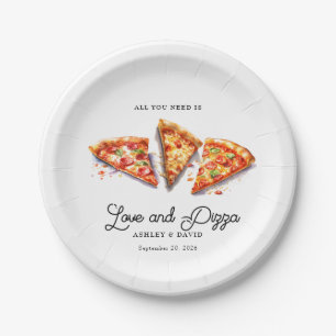 Italiaanse Pizza Verlovingspartij Papieren Bordje