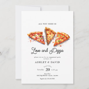 Italiaanse pizza VRIJGEZELLENFEEST WATERVERF Kaart