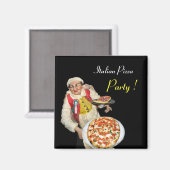 ITALIAANSE PIZZA, zwart Magneet (Voorkant / Achterkant)