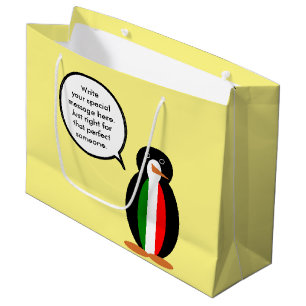 Italiaanse pratende mevrouw Pinguïn gepersonalisee Large Cadeautasje
