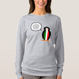 Italiaanse pratende mevrouw Pinguïn gepersonalisee T-shirt