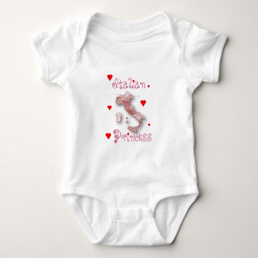 Italiaanse prinses baby onecie romper (Voorkant)