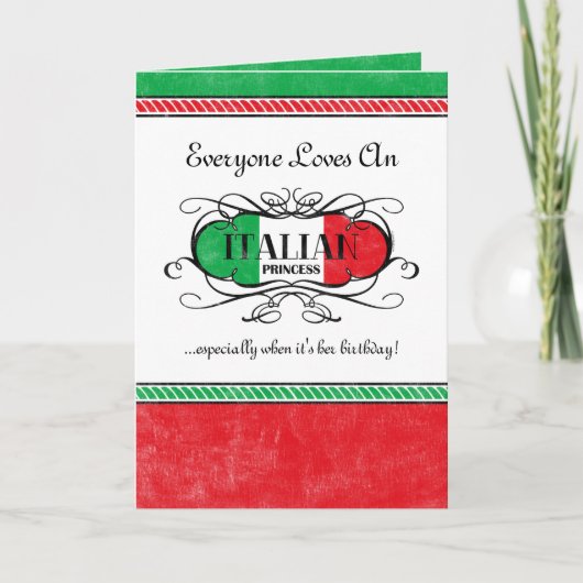 Italiaanse prinses gepersonaliseerde Kaart (Voorkant)