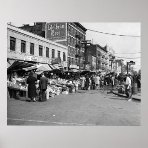 Italiaanse Pushcart Market, Bronx: 1940 Poster
