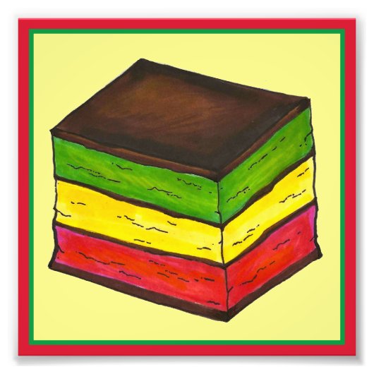 Italiaanse Rainbow Zeven Laagse Kerstkoekjeskunst Foto Afdruk (Voorkant)