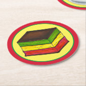 Italiaanse regenboog zevenlaagse kerstkoekjes ronde kartonnen onderzetter (Gebogen)