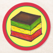 Italiaanse regenboog zevenlaagse kerstkoekjes ronde kartonnen onderzetter (Voorkant)