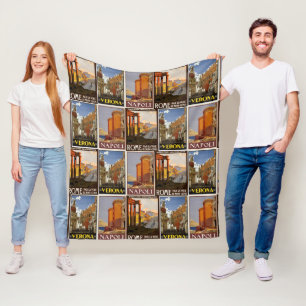 Italiaanse reisbestemming retro retro fleece deken