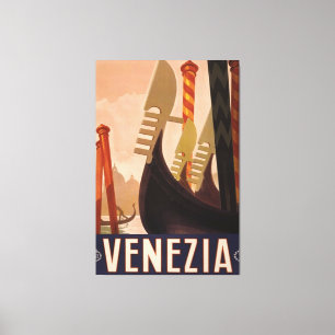 -Italiaanse reisbureau Venezia Canvas Afdruk