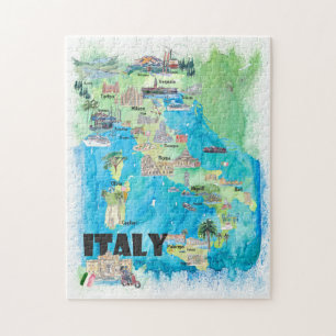 Italiaanse reiskaart legpuzzel