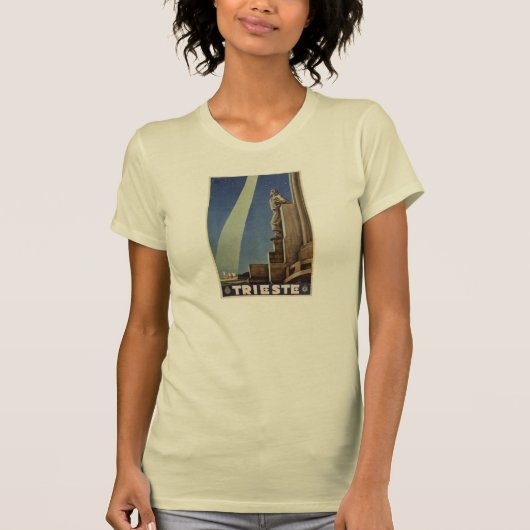 Italiaanse reisposter Art Deco Trieste T-shirt (Voorkant)
