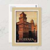  Italiaanse reisposter Ferrara Briefkaart (Voorkant / Achterkant)