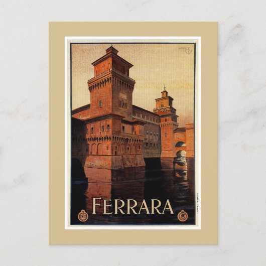  Italiaanse reisposter Ferrara Briefkaart (Voorkant)