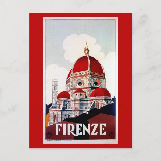 Italiaanse reisposter Florence Briefkaart (Voorkant)