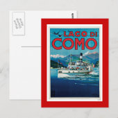  Italiaanse reisposter "Lago di Como" Briefkaart (Voorkant / Achterkant)