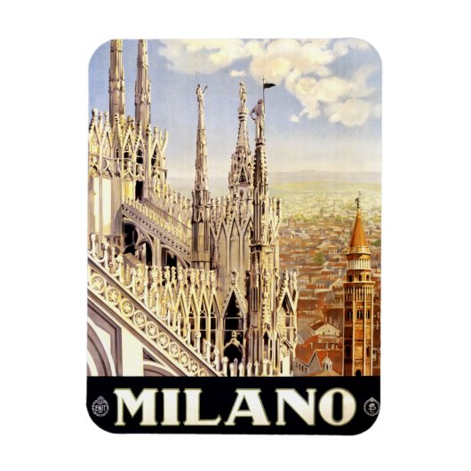 Italiaanse reisposter Milaan 1920 Magneet (Verticaal)