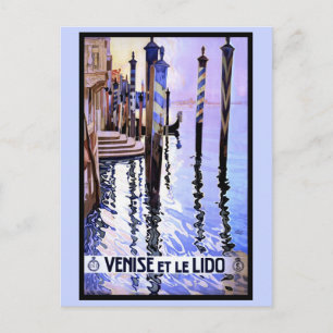 Italiaanse reisposter Venetië en Lido Briefkaart