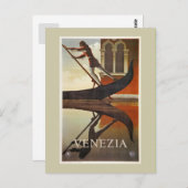  Italiaanse reisposter Venetië gondola Briefkaart (Voorkant / Achterkant)