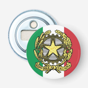 Italiaanse Republiek en Italiaanse vlag Button Flesopener