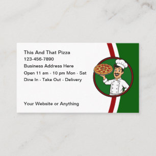 Italiaanse restaurant- en pizzatent visitekaartjes
