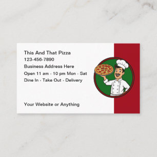 Italiaanse restaurant- en pizzatent visitekaartjes