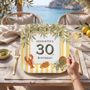 Italiaanse Rivièra 30e verjaardag papieren borden Bordje