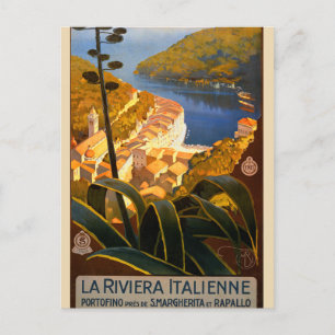 Italiaanse Riviera Europe Italië Reisposter Briefkaart