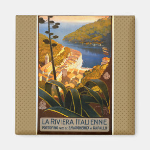 Italiaanse Riviera Europe Italië Reisposter Magneet