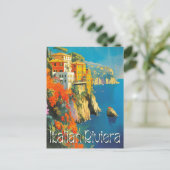 Italiaanse Riviera Retro Reizen Briefkaart (Staand voorkant)