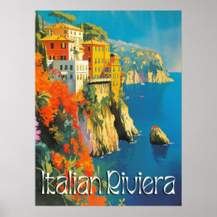 Italiaanse Riviera Retro Reizen Poster