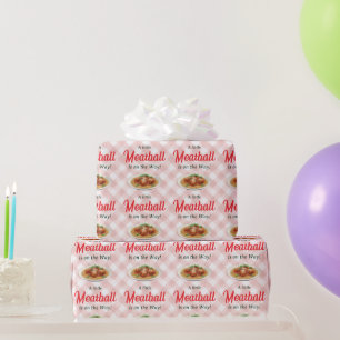 Italiaanse rode gingham gehaktbalpasta baby shower cadeaupapier