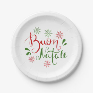 Italiaanse rode kerst papieren bordje