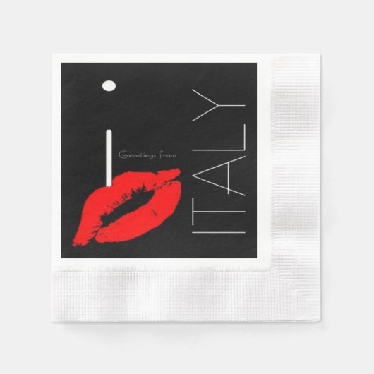 Italiaanse Rode Lipstick Kiss Servetten (Voorkant)