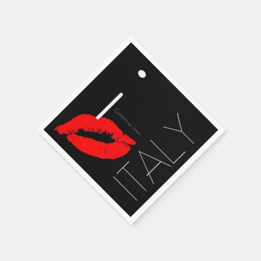 Italiaanse Rode Lipstick Kiss Servetten (Hoek)