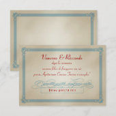 Italiaanse RSVP Rood White & Blue DIY Wedding RSVP Kaartje (Voorkant / Achterkant)