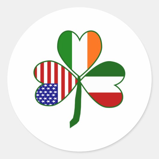 Italiaanse Shamrock Ronde Sticker (Voorkant)