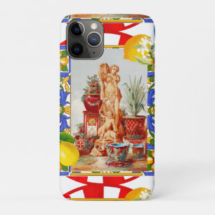 Italiaanse, Siciliaanse kunst, maiolica, tegels, b iPhone 11 Pro Hoesje